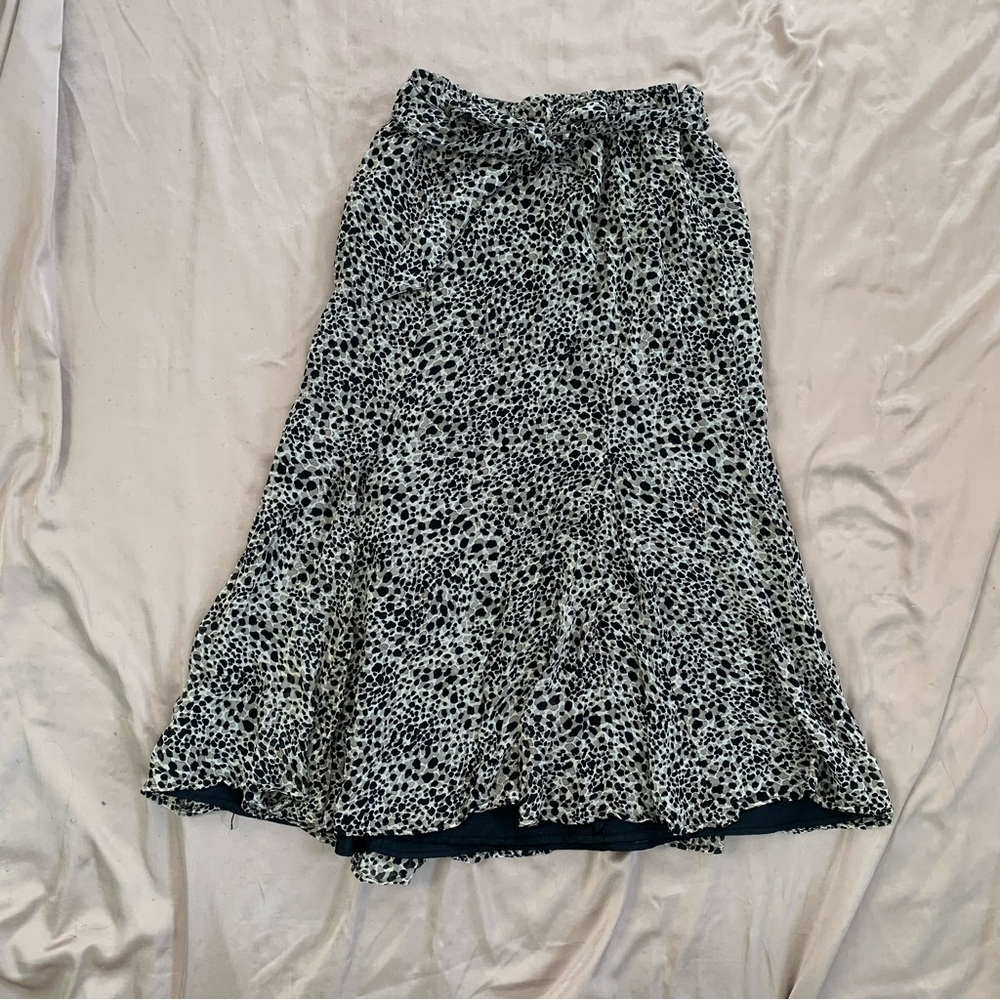 Vintage Flowy Cheetah Print Midi Skirt